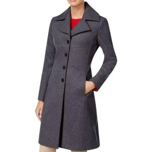 Tommy Hilfiger Coat Gray Walker Wool Size Small